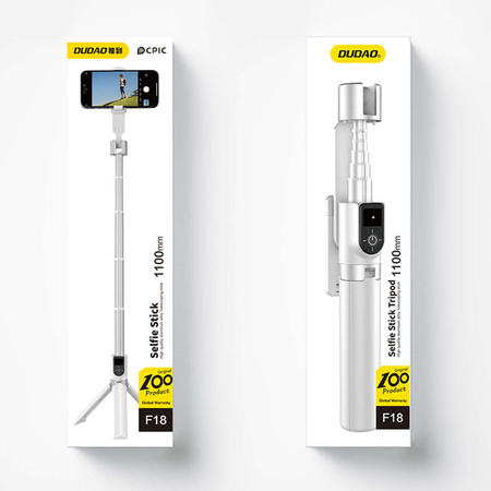 Selfie stick / telescopic pole with tripod Dudao F18W - white