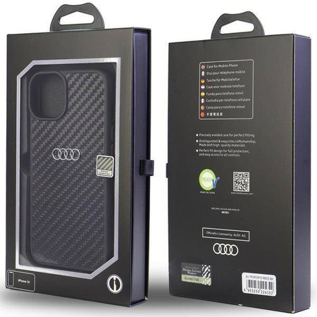 Audi Carbon Fiber iPhone 12/12 Pro 6.1&quot; black/black hardcase AU-TPUPCIP12P-R8/D2-BK