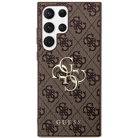 Oryginalne Etui GUESS Hardcase GUHCS24L4GMGBR do Samsung S24 Ultra (Leather 4G Metal Logo / brązowy)