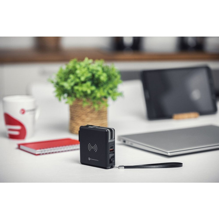 Forcell Wielofunkcyjna Ładowarka 5w1 20W PD z kablem typ C/lightning, power bankiem 10000mAh i ład. bezprzew. 15W