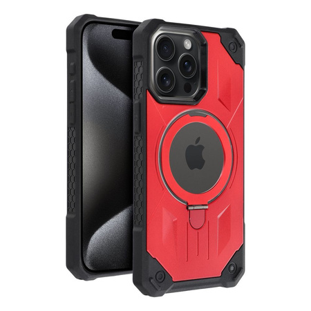 Futerał Armor Mag Cover kompatybilny z MagSafe do IPHONE 15 PRO MAX czerwony