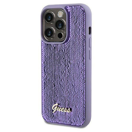 Original Handyhülle IPHONE 13 PRO Guess Hardcase Sequin Script Metal (GUHCP13LPSFDGSUiPhone) violett