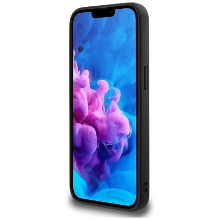 Guess 4G Flowers Print MagSafe Hülle für iPhone 16e - Schwarz