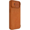 Nillkin Qin Leder Pro Hülle iPhone 14 Plus Kamera Cover Holster Cover Flip Case Braun