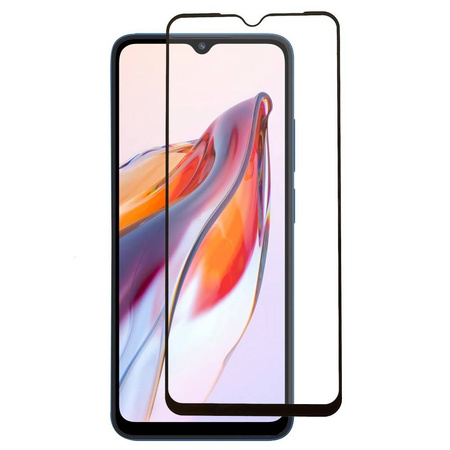 Szkło hartowane 9D do Xiaomi Redmi 12C / 10C / Poco C40 czarna ramka