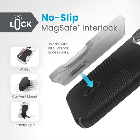 Speck Presidio2 Grip ClickLock & Magsafe - Etui iPhone 15 Pro (Black / Slate Grey / White)