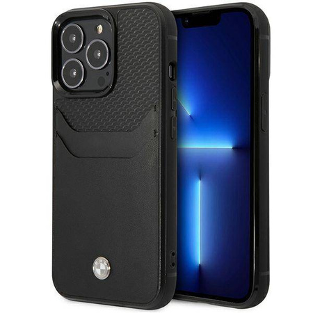 Original Case IPHONE 14 PRO MAX BMW Leather Card Slot (BMHCP14X22RSEPK) black