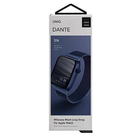 UNIQ Dante pasek opaska bransoleta bransoletka do zegarka Watch 6 40mm / Watch 5 40mm / Watch 4 40mm / Watch SE 40mm niebieski