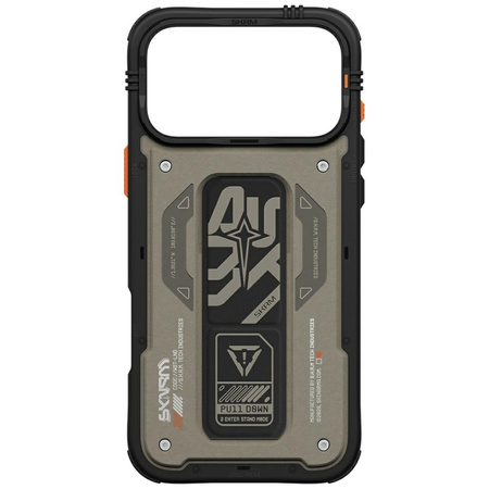 Etui Skinarma Aegis do iPhone 17 Pro Max Magnetic Charging + Grip Stand szary