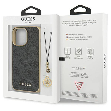 Guess GUHCP14XGF4GGR iPhone 14 Pro Max 6,7&quot; grau/graues Hardcase 4G Charms Collection