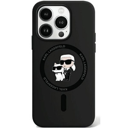 Oryginalne Etui KARL LAGERFELD hardcase Silicone Karl & Choupette Ring MagSafe KLHMP15XSCMKCRHK do Iphone 15 Pro Max czarny