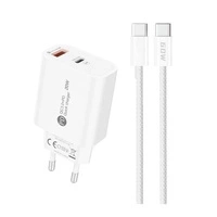 Ładowarka sieciowa A6MaxC 20W USB-A USB-C z kablem USB-C - USB-C 1m - biała