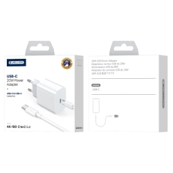 JELLICO ładowarka sieciowa AK180 PD 20W 1xUSB-C + kabel USB-C - USB-C Biały