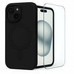 Etui do iPhone 15 MagSafe czarne + Szkło