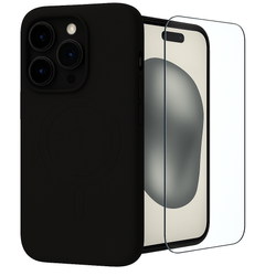 Etui do iPhone 15 Pro MagSafe czarne + Szkło